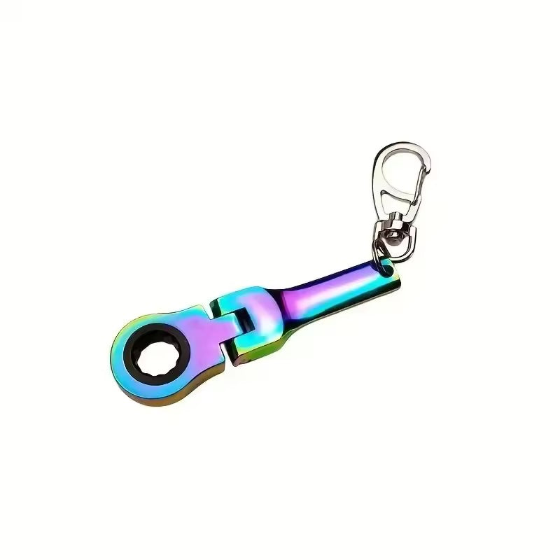 10MM WRENCH KEYCHAIN NEO CHROME + RED CARBON WALLET