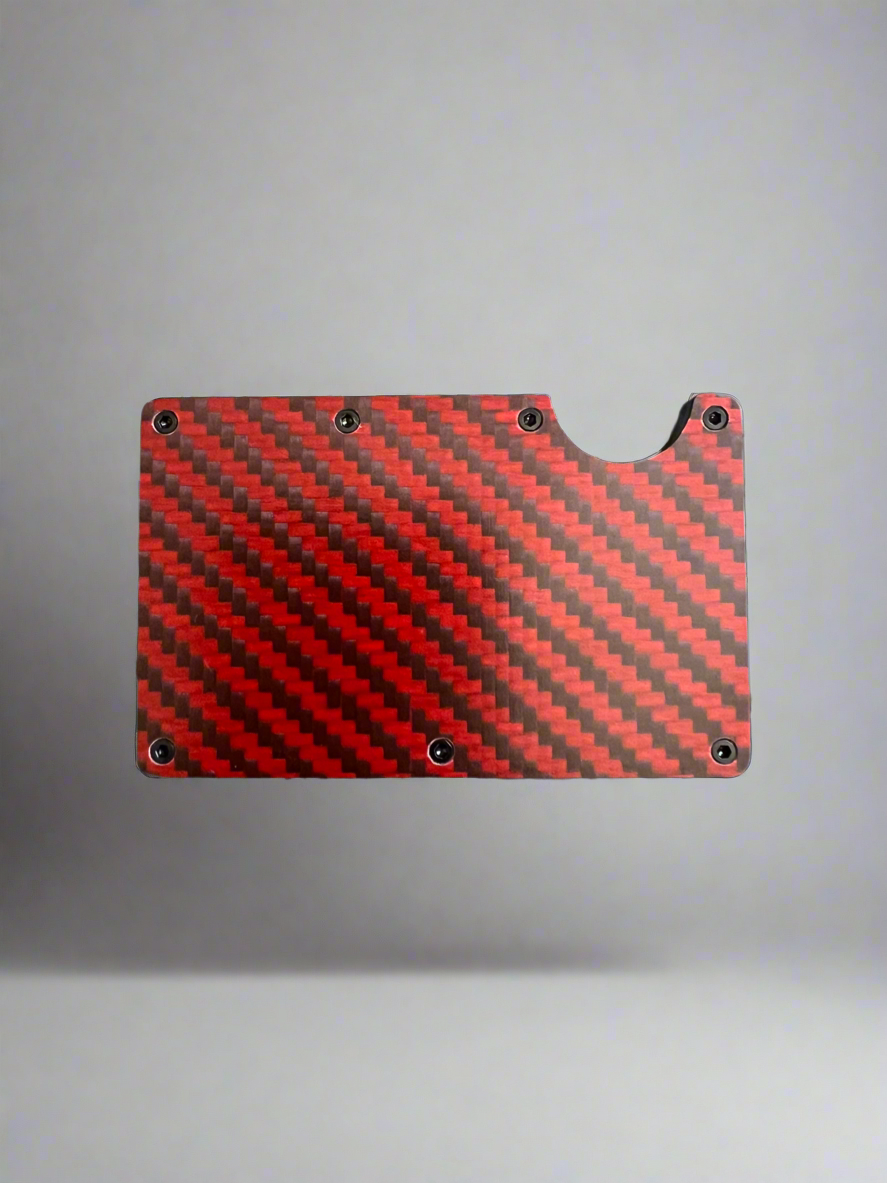 10MM WRENCH KEYCHAIN NEO CHROME + RED CARBON WALLET
